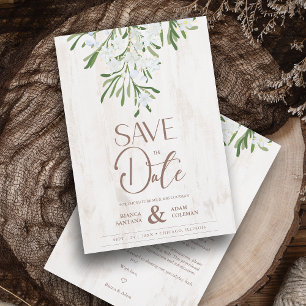 Rustige Fancy botanische vertakkingen Houtachtergr Save The Date