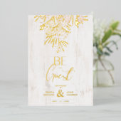 Rustige Fancy botanische vertakkingen op de achter Folie Uitnodiging (Staand Voorkant)