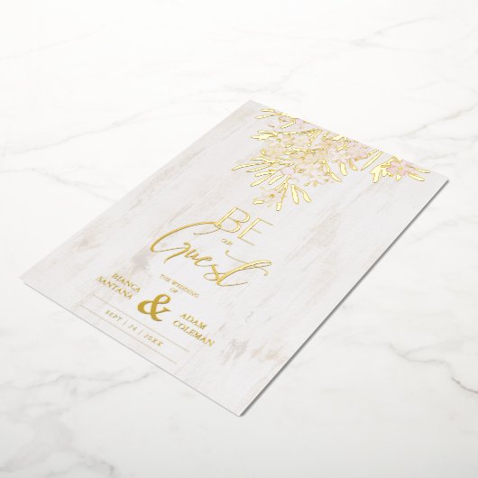 Rustige Fancy botanische vertakkingen op de achter Folie Uitnodiging (Gedraaid)