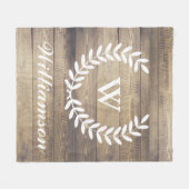 Rustige Farmhouse Barn Wood Laurels Familienaam Fleece Deken (Voorkant (Horizontaal))