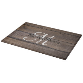 Rustige Farmhouse Barn Wood Monogram Name Custom Snijplank
