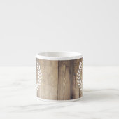 Rustige Farmhouse Barn Wood & White Laurels Espresso Kop (Voorkant)