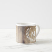 Rustige Farmhouse Barn Wood & White Laurels Espresso Kop (Voorkant rechts)