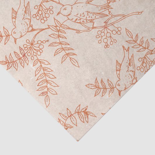 Rustige Farmhouse Bird Fauna  ontkoppeling Tissuepapier (Detail)