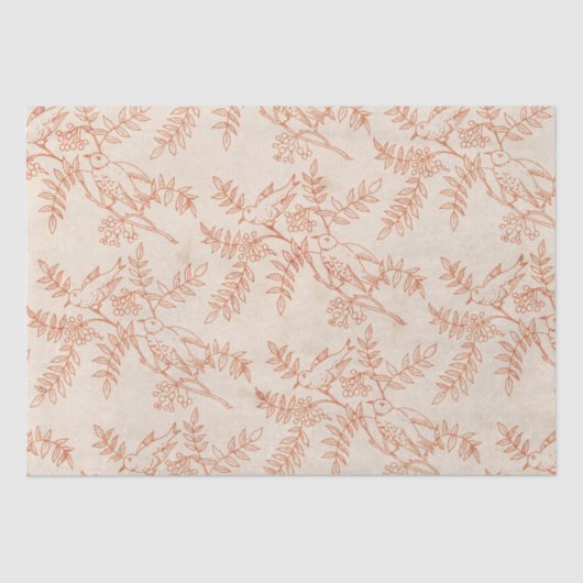 Rustige Farmhouse Bird Fauna  ontkoppeling Tissuepapier (Voorkant)