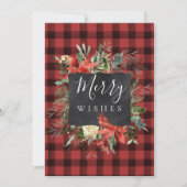 Rustige Farmhouse Black Red Check Pset-kerstmis Feestdagenkaart (Voorkant)