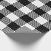Rustige Farmhouse Black & White Buffalo Check Pset Cadeaupapier (Hoek)
