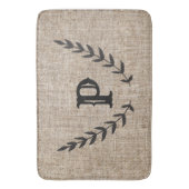 Rustige Farmhouse Burlap & Black Botanical Laurel Badmat (Voorkant Verticaal)