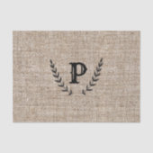 Rustige Farmhouse Burlap & Black Botanical Laurel Tissuepapier (Voorkant)