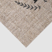 Rustige Farmhouse Burlap & Black Botanical Laurel Tissuepapier (Detail)