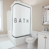 Rustige Farmhouse Chic White Black Minimalist Douchegordijn (In situ)