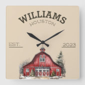 Rustige Farmhouse Custom Vierkante Klok (Voorkant)