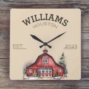 Rustige Farmhouse Custom Vierkante Klok