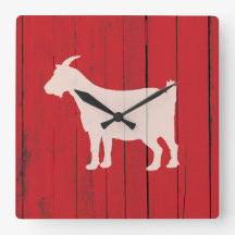 Rustige Farmhouse Goat Red Wood Panel