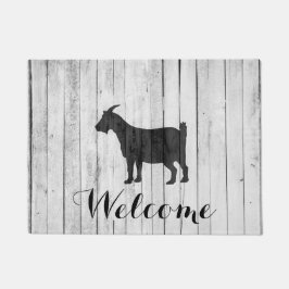 Rustige Farmhouse Goat Wood Panel Deurmat