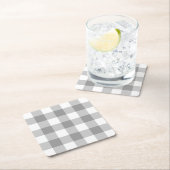 Rustige Farmhouse Grey Buffalo Check Pset Kartonnen Onderzetters (Insitu)