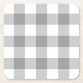 Rustige Farmhouse Grey Buffalo Check Pset Kartonnen Onderzetters (Voorkant)