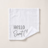 Rustige Farmhouse Hallo Sweet Cheeks White Wood Bad Handdoek (Wasdoekje)
