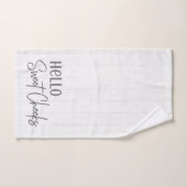 Rustige Farmhouse Hallo Sweet Cheeks White Wood Bad Handdoek (Handdoek)