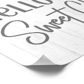 Rustige Farmhouse Hallo Sweet Cheeks White Wood Poster (Hoek)