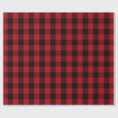 Rustige Farmhouse Red Black Buffalo Check Gift Cadeaupapier (Vlak)