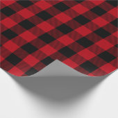 Rustige Farmhouse Red Black Buffalo Check Gift Cadeaupapier (Hoek)