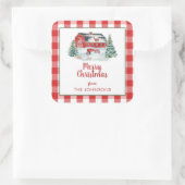 Rustige Farmhouse Shiplap Tractor Snow Vierkante Sticker (Tas)