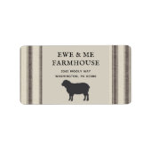 Rustige Farmhouse Style Sheep Grey Black Labels (Voorkant)