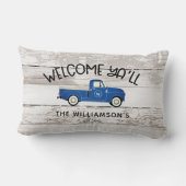 Rustige Farmhouse Style  Truck Familienaam Kussen (Achterkant)
