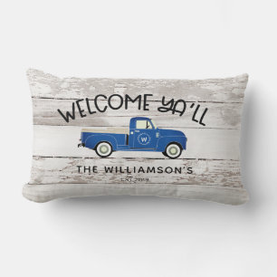 Rustige Farmhouse Style  Truck Familienaam Kussen