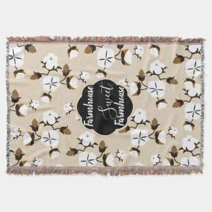 Rustige Farmhouse Sweet Farmhouse Cotton Flowers Deken