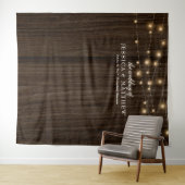 Rustige Farmhouse Twinking Lights Wedding Backdrop Wandkleed (In Situ (horizontaal))