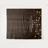 Rustige Farmhouse Twinking Lights Wedding Backdrop Wandkleed (Voorkant (horizontaal))