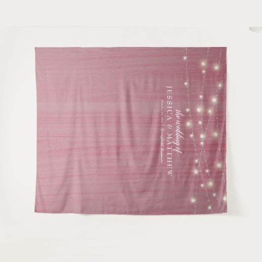 Rustige Farmhouse Twinking Lights Wedding Backdrop Wandkleed (Voorkant (horizontaal))