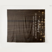 Rustige Farmhouse Twinking Lights Wedding Backdrop Wandkleed (Voorkant (horizontaal))