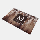 Rustige Farmhouse Wheat Stalks Barn Wood Monogram Deurmat (Schuin)