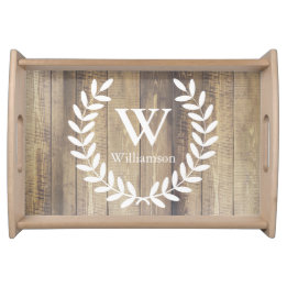 Rustige Farmhouse White Country Laurels Familienaa Dienblad