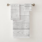 Rustige Farmhouse White Wood Planks Bad Handdoek (Insitu)