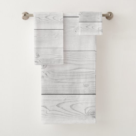Rustige Farmhouse White Wood Planks Bad Handdoek (Insitu)