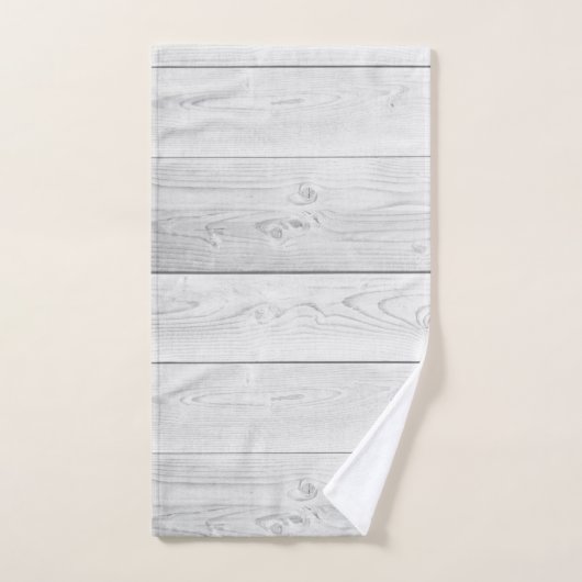 Rustige Farmhouse White Wood Planks Bad Handdoek (Handdoek)