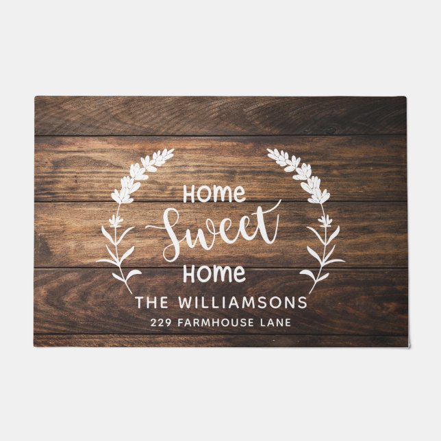Rustige Farmhouse Wood Custom Doormat Deurmat (Voorkant)