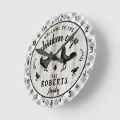 Rustige Farmhouse Wood Pset Chicken Coop Custom Ronde Klok (Hoek)