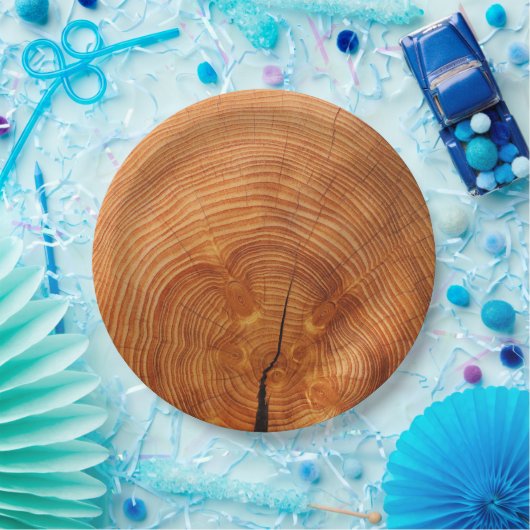 Rustige Faux-Borden met houtkorrel Papieren Bordje (Feest)