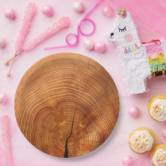Rustige Faux-Borden met houtkorrel Papieren Bordje (Feest)
