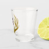 Rustige Faux Gold Glitter Deer Antlers | Monogram Shot Glas (Rechts)