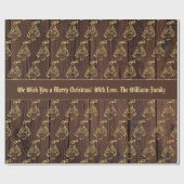 Rustige Faux Gold kerstboomstructuur Voeg tekst to Cadeaupapier (Vlak)