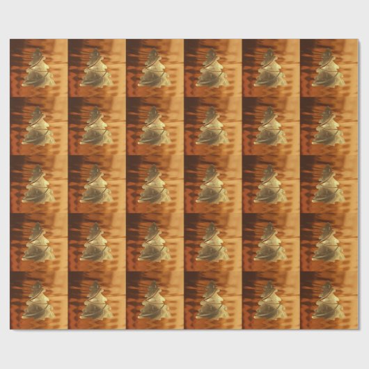 Rustige Faux Gold Merry-kerstboomstructuur Cadeaupapier (Vlak)