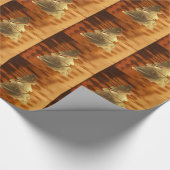 Rustige Faux Gold Merry-kerstboomstructuur Cadeaupapier (Hoek)