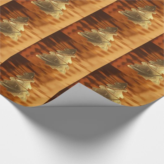 Rustige Faux Gold Merry-kerstboomstructuur Cadeaupapier (Hoek)