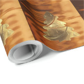 Rustige Faux Gold Merry-kerstboomstructuur Cadeaupapier (Rol Hoek)